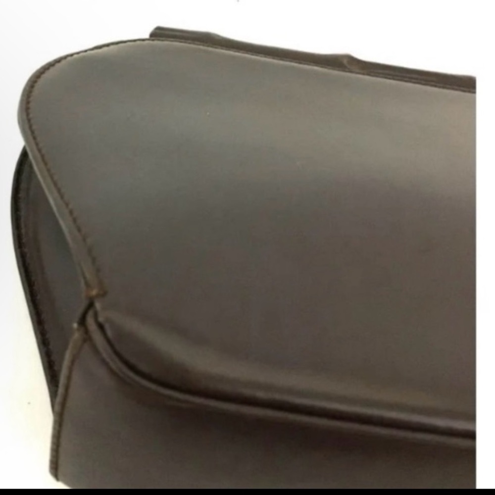 GUCCI Calfskin Leather Bamboo Clutch Bag Dark Brown - Picture 2 of 14